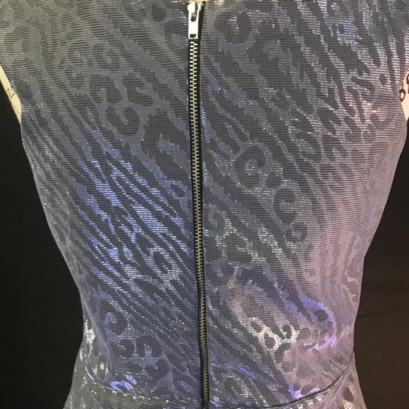 Topshop Metallic Sparkly Leopard Purple Dress 6 - Picture 5 of 7